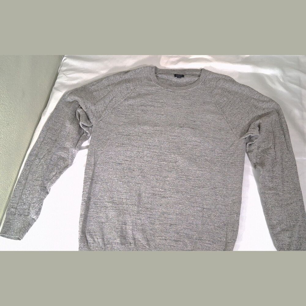 J.Crew Re-Imagined Men's Raglan Crewneck Sweater sz L Tall, Heather Grey